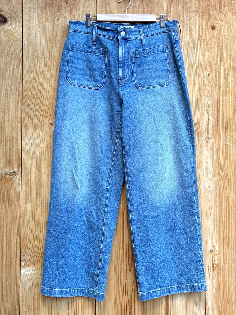 Madewell Perfect Vintage Wide Leg Jeans Patch Pockets Sz 31